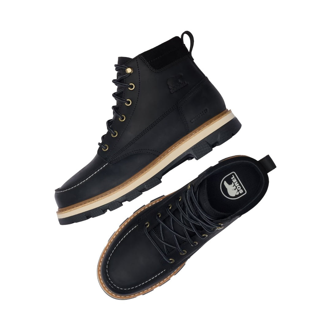 Sorel Men's Lark-47 Moc Toe Wp -  Black/Bleached Ceramic