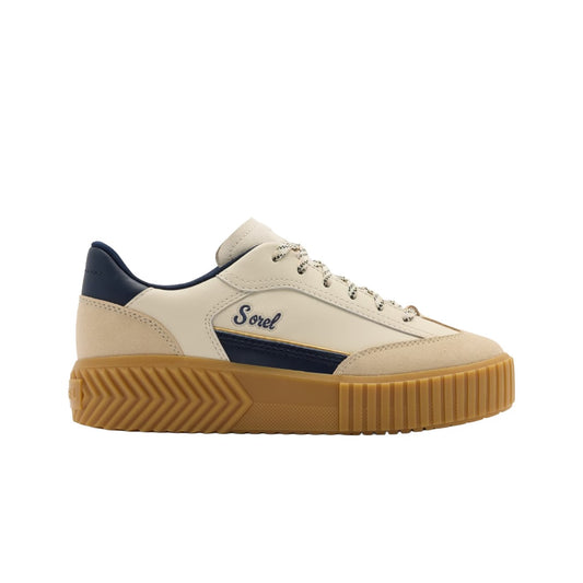 Women’s lace-up T-toe sneakers featuring a leather and suede upper, cushioned footbed, padded collar, durable rubber outsole, and a retro-inspired casual design
