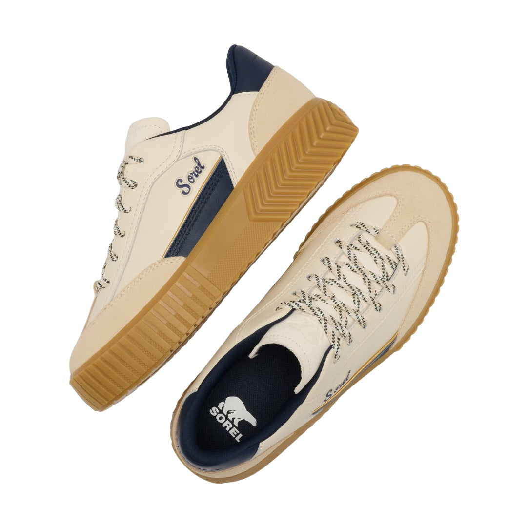Sorel Women's Ona Ave T-Toe Sneaker - Snow, Collegiate Navy