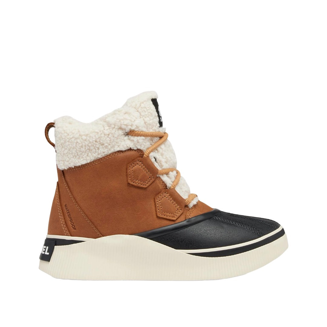 Women's waterproof insulated winter boots featuring a mid-height design, lace-up closure, cushioned footbed, and lugged rubber outsole for wet and cold-weather protection