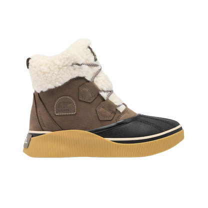 Women's waterproof insulated winter boots featuring a mid-height design, lace-up closure, cushioned footbed, and lugged rubber outsole for wet and cold-weather protection