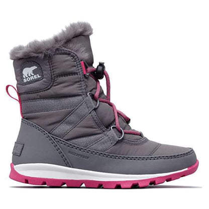 Sorel Girls' Whitney Short Lace Snow Boot (Quarry/Ultra Pink)