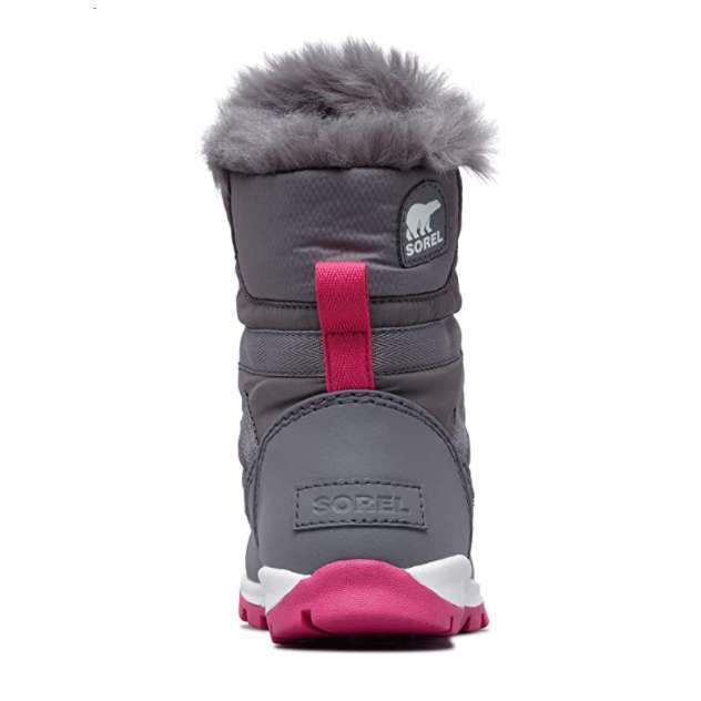 Sorel Girls' Whitney Short Lace Snow Boot (Quarry/Ultra Pink)