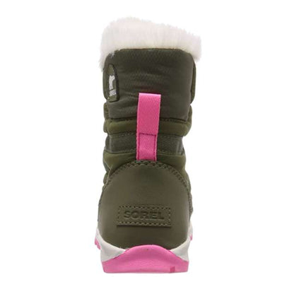 Sorel Girls' Whitney Short Lace Snow Boot (Hiker Green/Sea Salt)