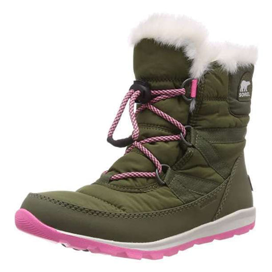 Sorel Girls' Whitney Short Lace Snow Boot (Quarry/Ultra Pink)