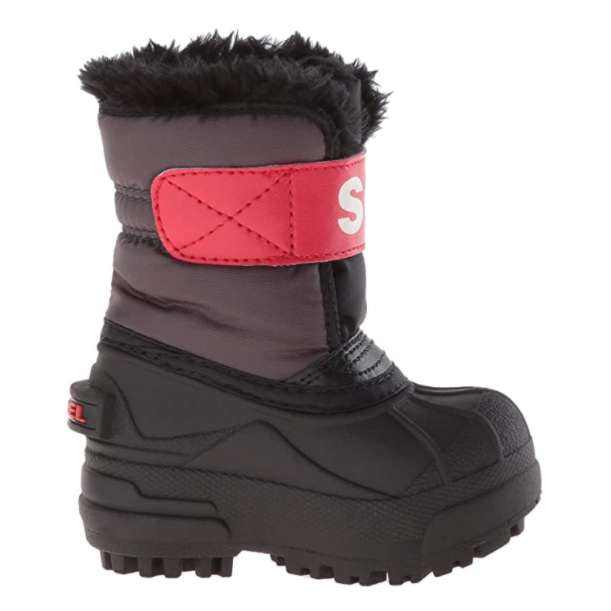 Sorel Toddler Commander-K Snow Boot (Dark Grey/Bright Red)
