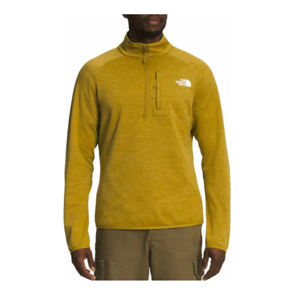 The North Face Men’s Canyonlands 1/2 Zip fleece pullover with half-zip collar, chest pocket, and stretch midweight fleece fabric.