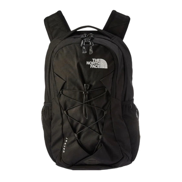 The North Face Jester Backpack with padded laptop sleeve, organized compartments, breathable back panel, and everyday commuter design.