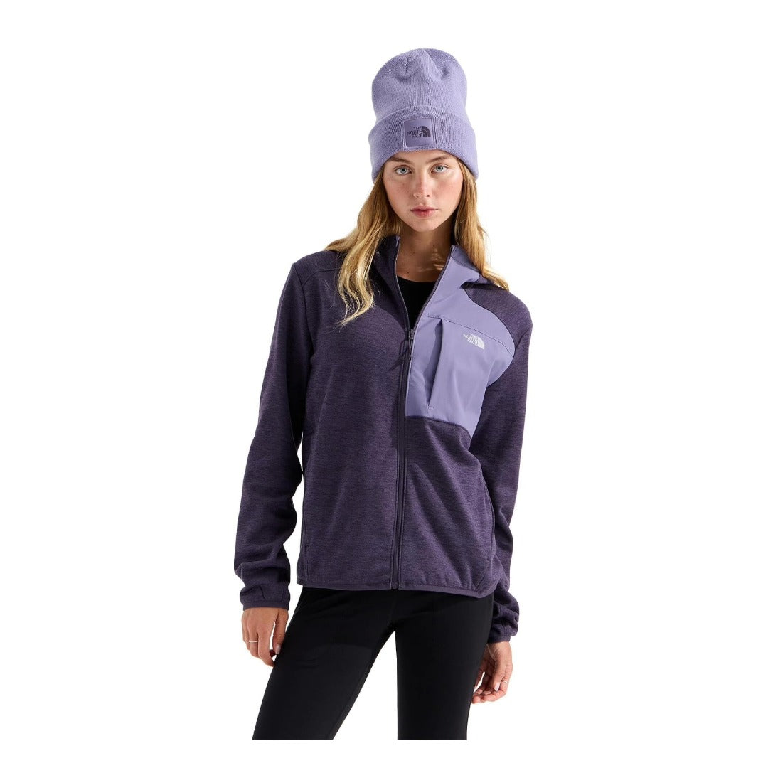 Women's full-zip fleece hoodie featuring a soft fleece construction, attached hood, long sleeves, front zipper, and practical pockets for versatile cool-weather wear