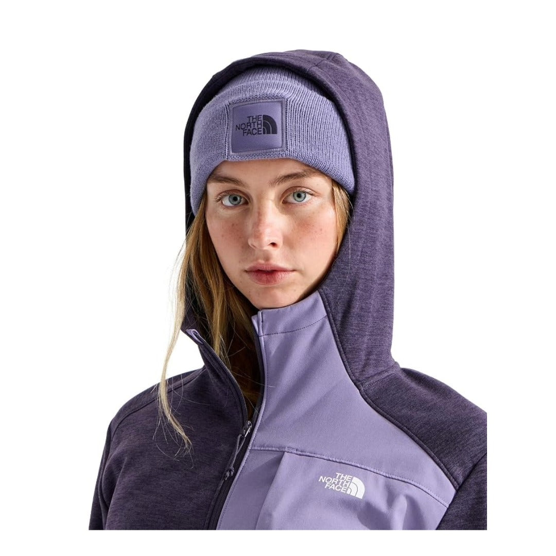 THE NORTH FACE Women's TNF Performance Fleece Full Zip Hoodie - Endless Dusk Dk Hth/Grounded Plum