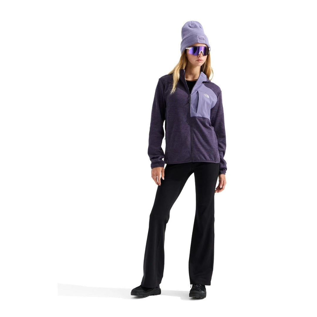 THE NORTH FACE Women's TNF Performance Fleece Full Zip Hoodie - Endless Dusk Dk Hth/Grounded Plum