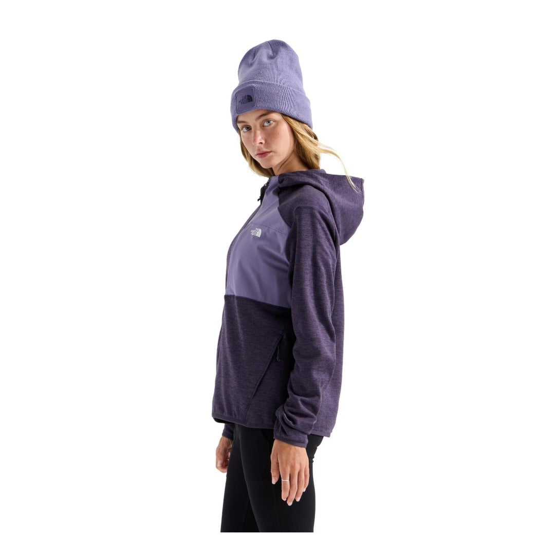 THE NORTH FACE Women's TNF Performance Fleece Full Zip Hoodie - Endless Dusk Dk Hth/Grounded Plum