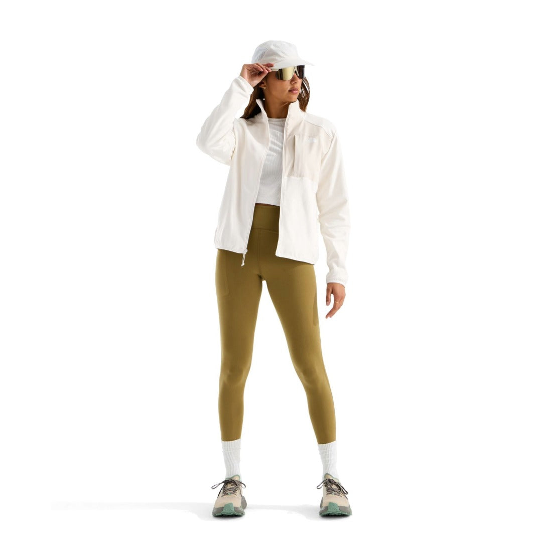 THE NORTH FACE Women's TNF Performance Fleece Full Zip Hoodie -  White Dune Light Heather/Desert Stone