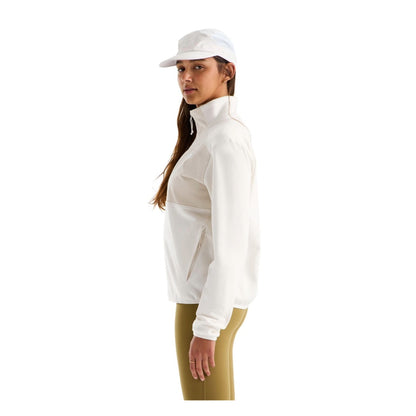 THE NORTH FACE Women's TNF Performance Fleece Full Zip Hoodie -  White Dune Light Heather/Desert Stone
