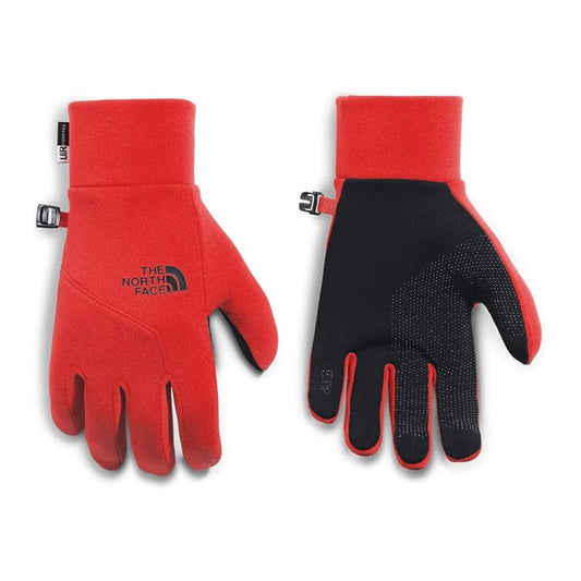 The North Face Women’s Etip Glove in black with touchscreen-compatible fingertips and silicone grip palm.