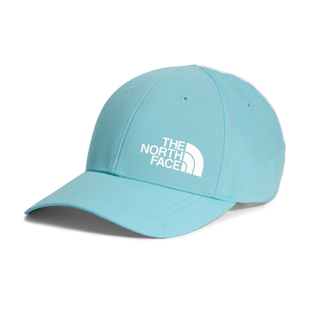 The North Face Women’s Horizon Hat featuring lightweight quick-drying fabric, curved brim, adjustable back strap, and embroidered logo for outdoor wear.