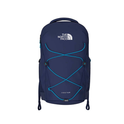 The North Face Jester Everyday Laptop Backpack with padded laptop compartment, front bungee cord, and ergonomic shoulder straps for daily use.