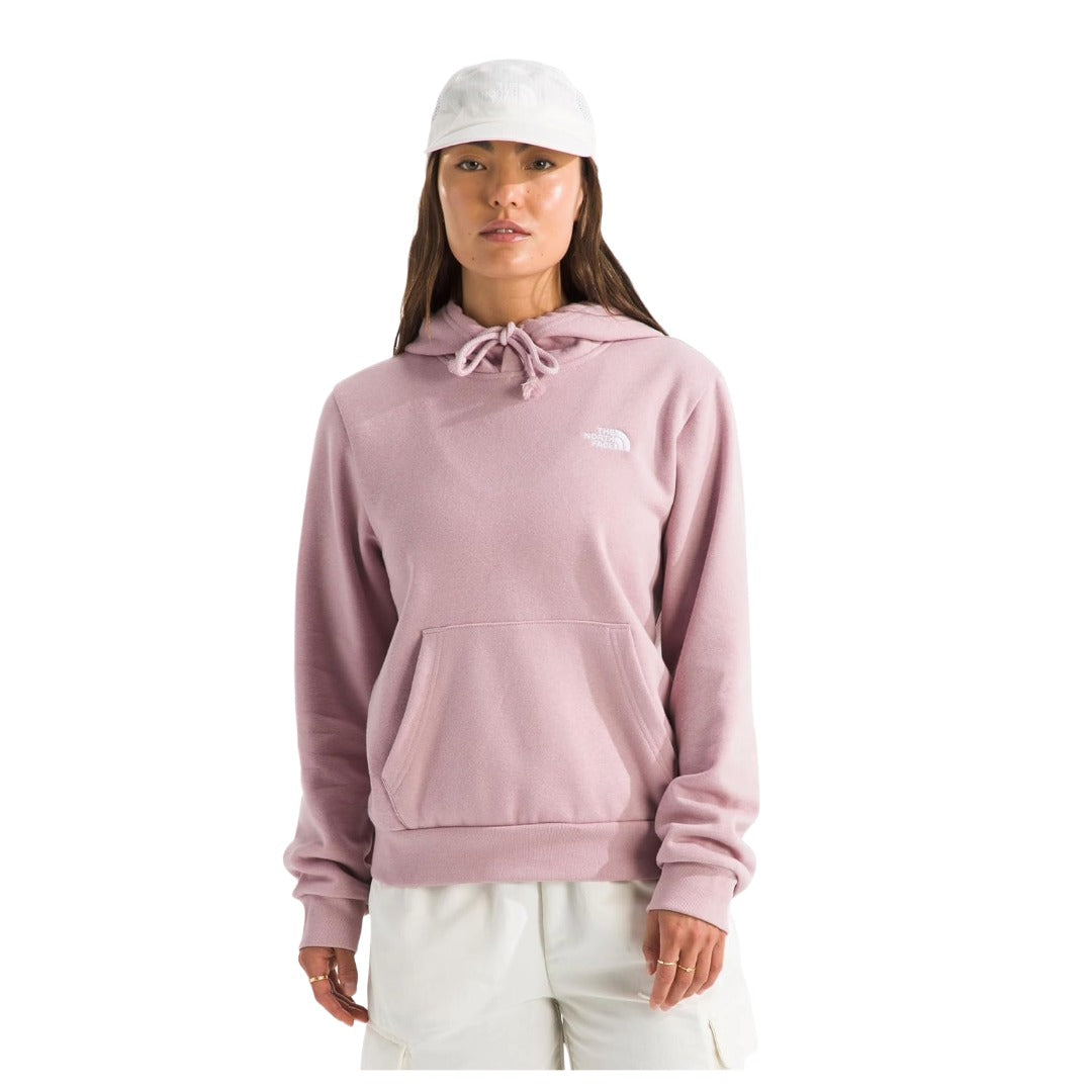 Women wearing a casual hooded sweatshirt with front kangaroo pocket and Simple Dome logo, designed for everyday comfort.