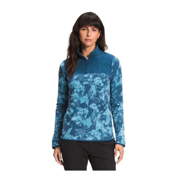 The North Face Printed TKA Glacier 1/4 Zip Fleece - Monterey Blue Scattershot Print