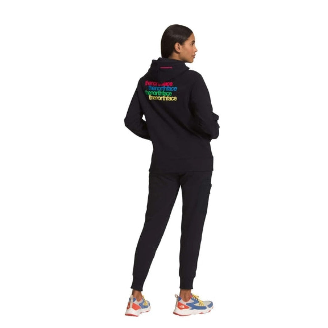 The North Face Women's Graphic Injection Hoodie - TNF Black/Brilliant Coral