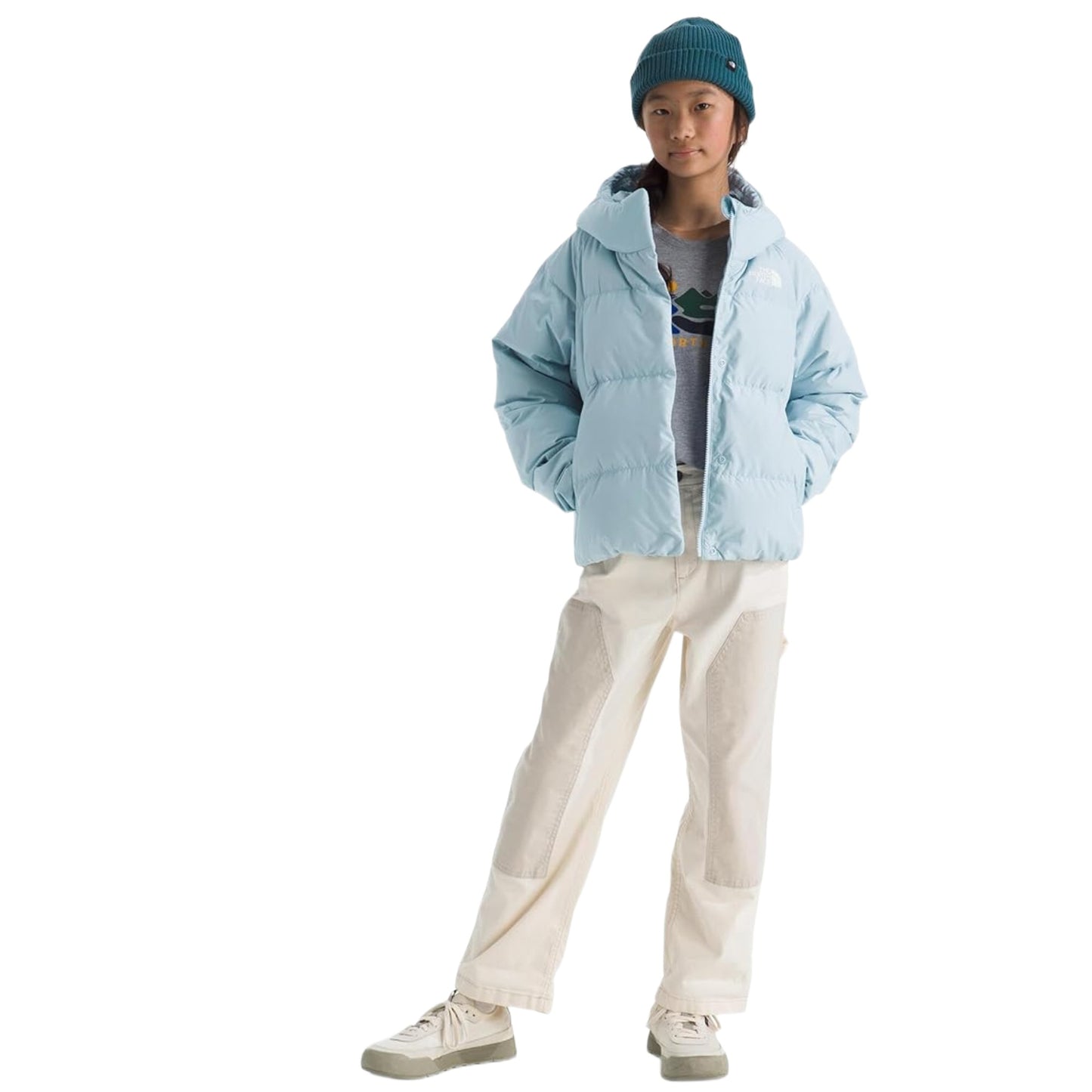 The North Face Girls’ North Down Hooded Jacket - Polar Haze