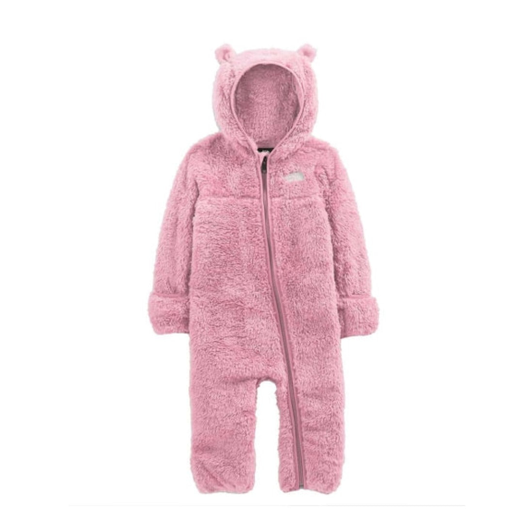 The North Face Baby Bear One-Piece with insulated design, fleece lining, full zip front, and hood with bear ears for cold-weather warmth.