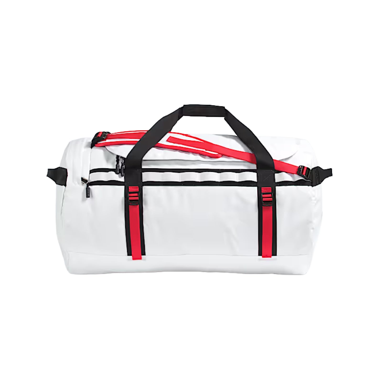 The North Face Base Camp Duffel Medium  71L durable water-resistant travel bag with backpack straps and large zippered opening.