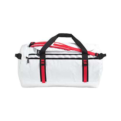 The North Face Base Camp Duffel Medium  71L durable water-resistant travel bag with backpack straps and large zippered opening.