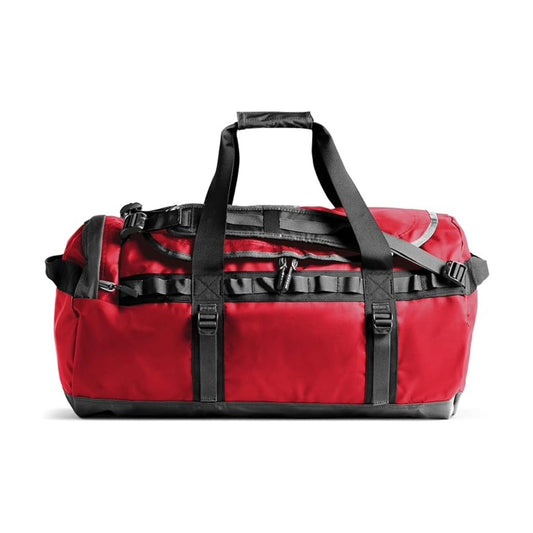 The North Face Base Camp Duffel Medium with rugged water-resistant fabric, adjustable shoulder straps, and spacious main compartment for travel and adventure.