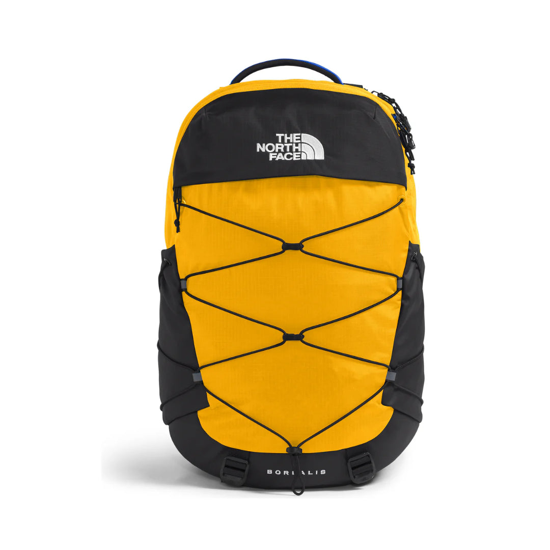 The North Face Borealis Backpack with padded laptop compartment, FlexVent suspension, and front bungee storage system.