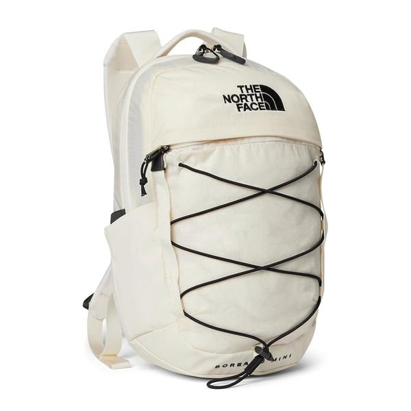The North Face Borealis Mini Backpack in a compact size with zippered compartments, padded shoulder straps, and durable outdoor-inspired design.