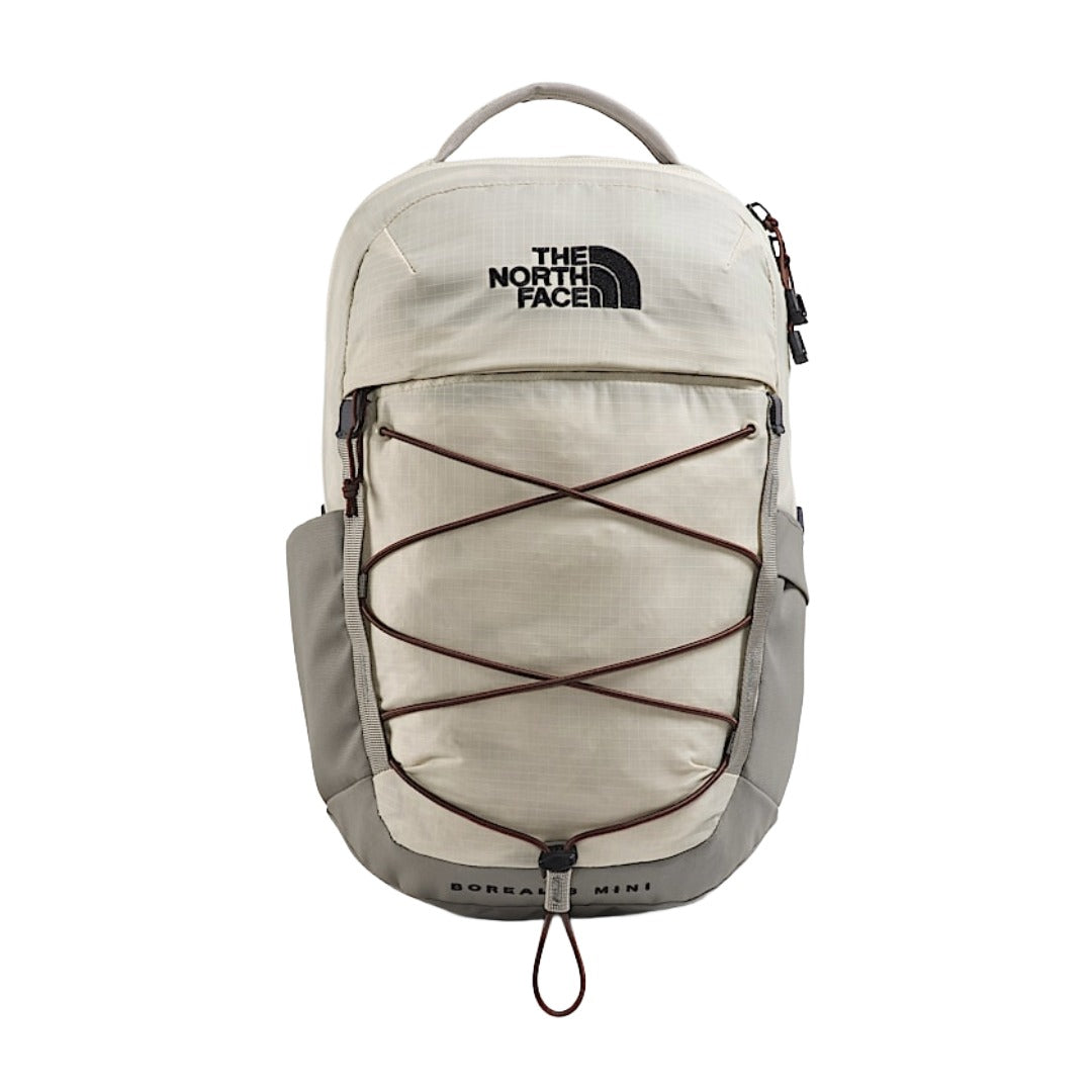 The North Face Borealis Mini Backpack in a compact size with zippered compartments, padded shoulder straps, and durable outdoor-inspired design.
