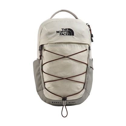 The North Face Borealis Mini Backpack in a compact size with zippered compartments, padded shoulder straps, and durable outdoor-inspired design.
