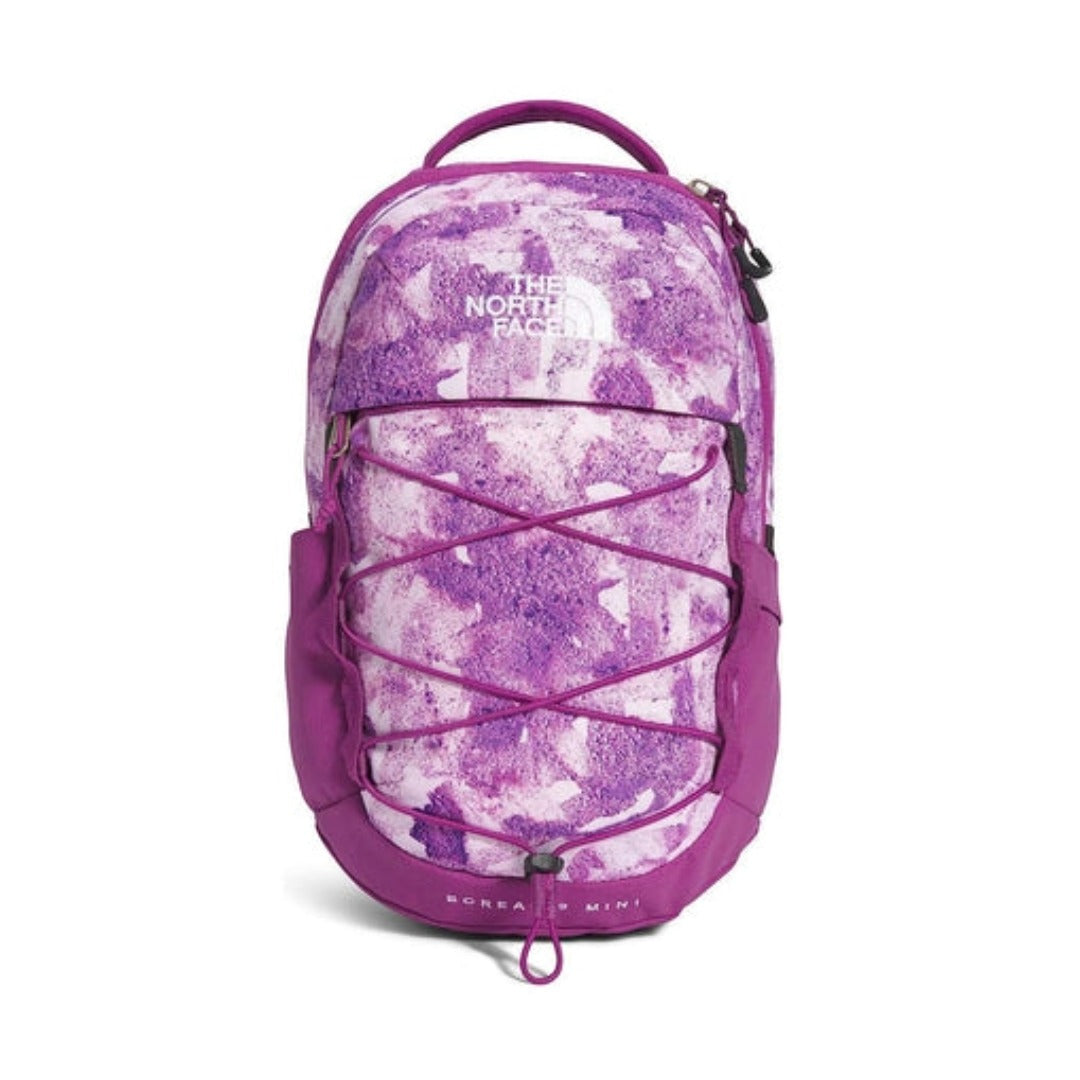 The North Face Borealis Mini Backpack compact daypack with front bungee system, water bottle pockets, and top handle.