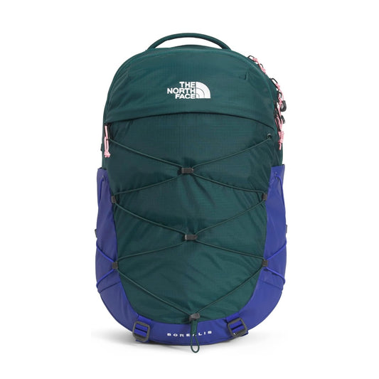 The North Face Borealis Backpack with padded laptop compartment, FlexVent suspension, and front bungee storage system.