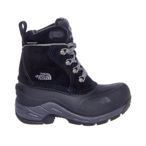 Lace-up insulated winter boot featuring a waterproof leather and synthetic upper, padded collar, reinforced toe and heel, cushioned EVA midsole, and a durable rubber outsole with aggressive tread for reliable traction in snowy and icy conditions