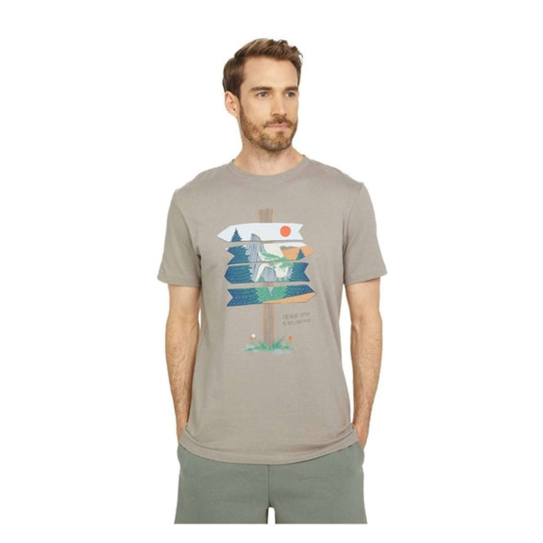 The North Face Choose Your Path Short Sleeve Tee featuring a classic crew neckline, short sleeves, and an outdoor-inspired graphic on a soft cotton-blend fabric.