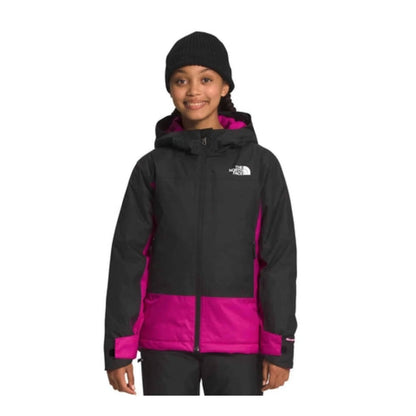 The North Face Girls’ Freedom Insulated Jacket waterproof winter jacket with hood, front zipper, and insulated snow-ready design.