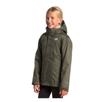 The North Face Girls’ Osolita Triclimate Jacket 3-in-1 waterproof shell with fleece liner and hood for cold-weather protection.