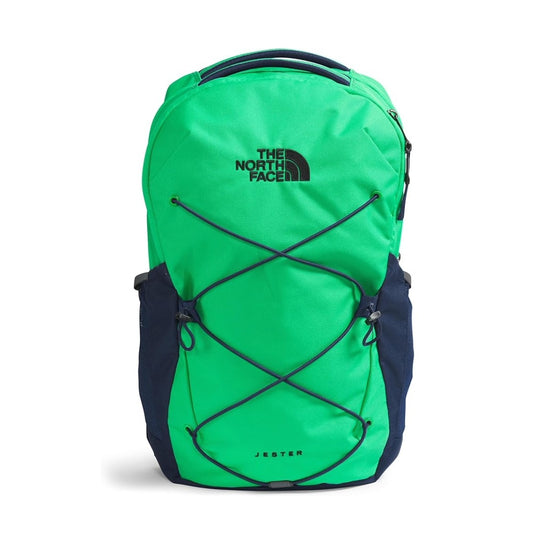 The North Face Jester Backpack featuring a spacious design with multiple compartments and adjustable shoulder straps.