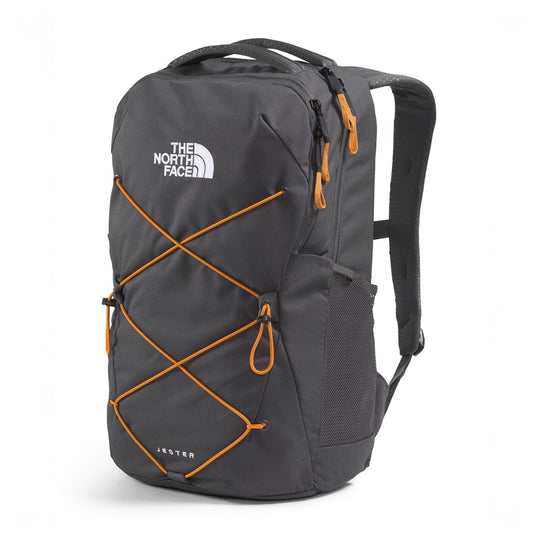 The North Face Jester Everyday Laptop Backpack with padded laptop compartment, front bungee cord, and ergonomic shoulder straps for daily use.