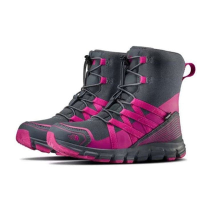 Junior winter sneaker featuring a warm insulated synthetic and textile upper, secure closure, padded collar, cushioned footbed, reinforced toe, and durable textured outsole for comfortable cold-weather wea