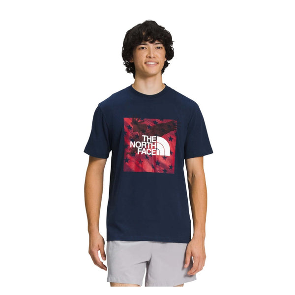 The North Face Men Americana Short Sleeve Tee featuring soft cotton fabric, crewneck design, and patriotic-inspired front graphic for casual everyday wear.