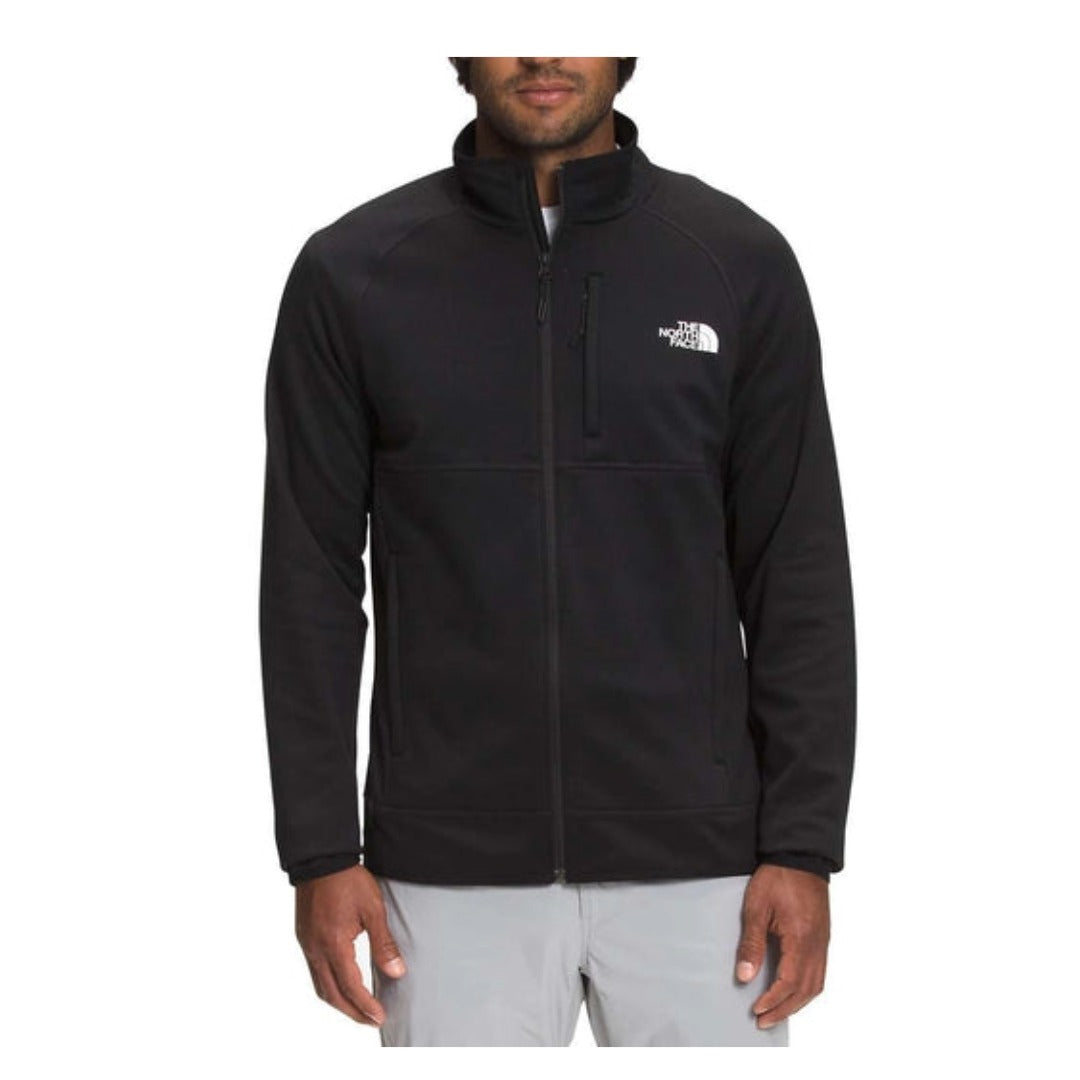 The North Face Men’s Canyonlands Full-Zip Jacket with smooth fleece fabric, zippered pockets, and versatile midlayer design for everyday and outdoor wear.