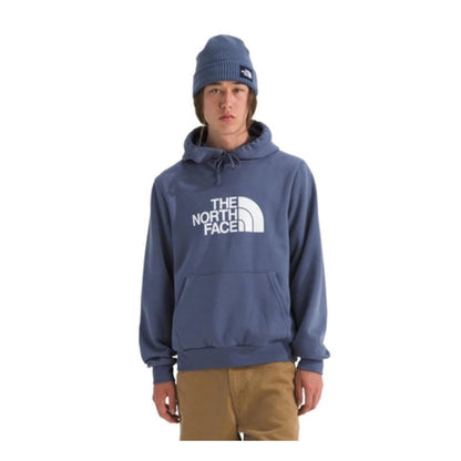 The North Face Men's Evolution Half Dome Hoodie in black, featuring the bold Half Dome logo on the chest, an adjustable hood, and kangaroo pocket.
