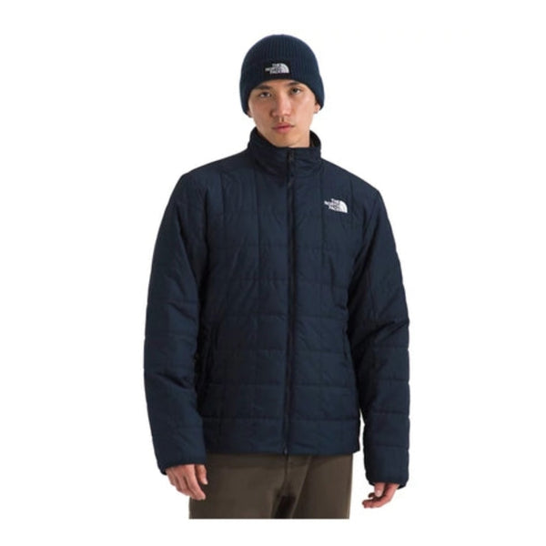 The North Face Men’s Junction Insulated Jacket in black with full-zip front, stand collar, and embroidered logo on chest.