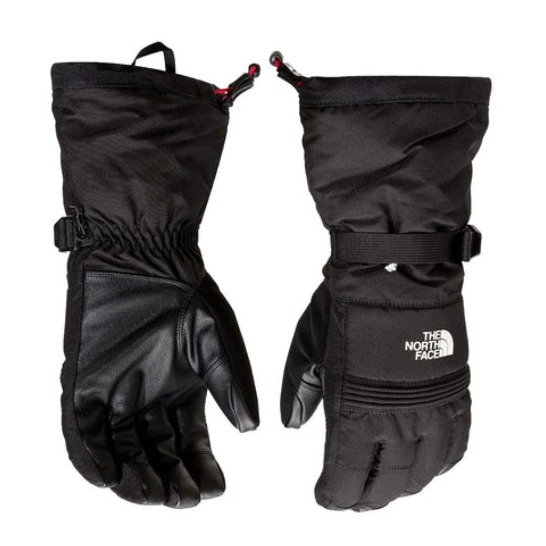 The North Face Men’s Montana Ski Gloves featuring waterproof construction, insulated design, reinforced palms, and adjustable gauntlet cuffs for winter sports performance.