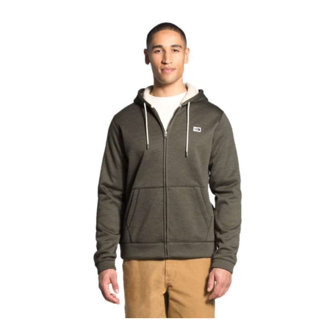 The North Face Men’s Sherpa Patrol Full Zip Hoodie with soft sherpa fleece, full zipper, and adjustable hood.