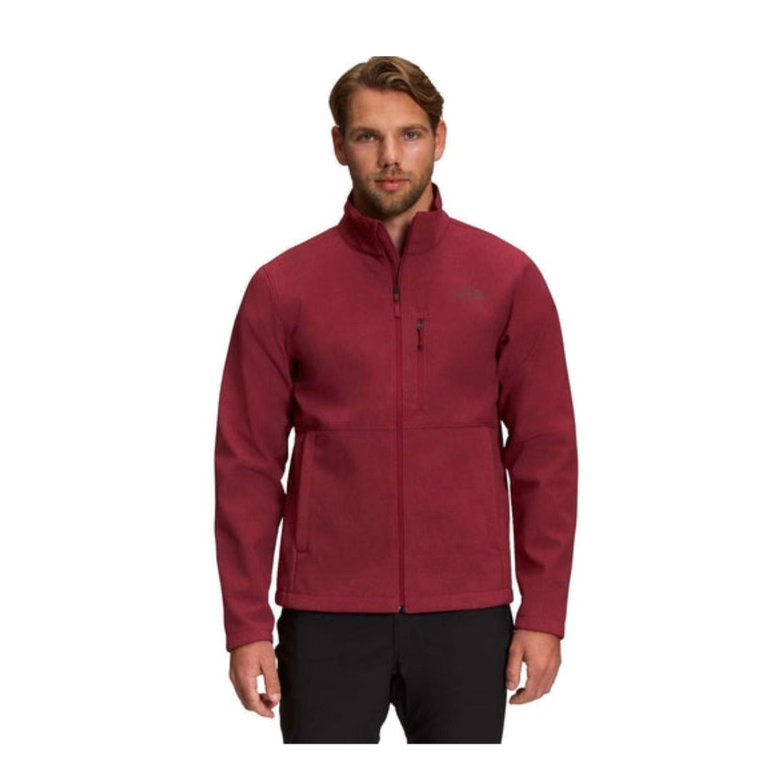 The North Face Men’s Apex Bionic Jacket featuring windproof soft-shell fabric, full front zipper, zippered hand and chest pockets, stand collar, and streamlined standard-fit design.