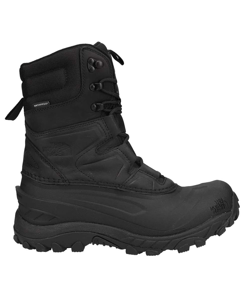 Men's waterproof winter boots featuring a leather and synthetic upper, lace-up closure, 400g synthetic insulation, cushioned EVA midsole, reinforced toe and heel, padded collar, and a rugged rubber outsole designed for snow, ice, and cold-weather outdoor activities